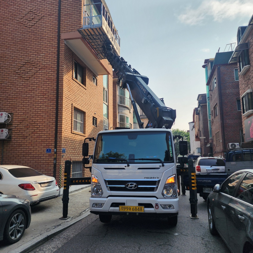 안양 갈산동 간판 LED 스카이차 작업