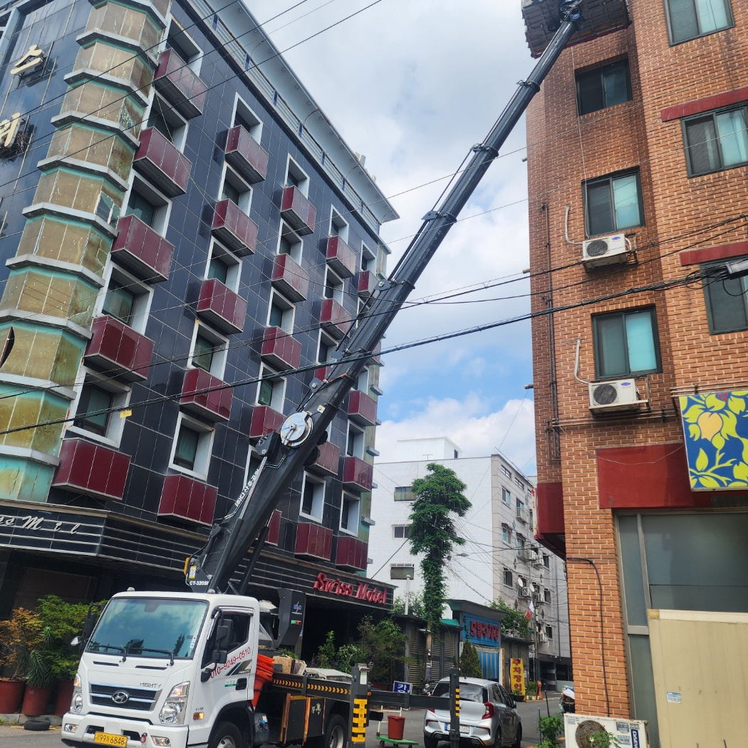 안양 관양동 간판 LED 스카이차 작업