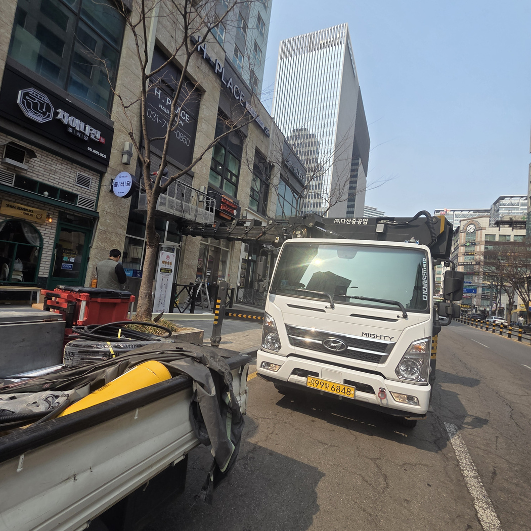 안양 비산동 CCTV 설치 스카이차 작업
